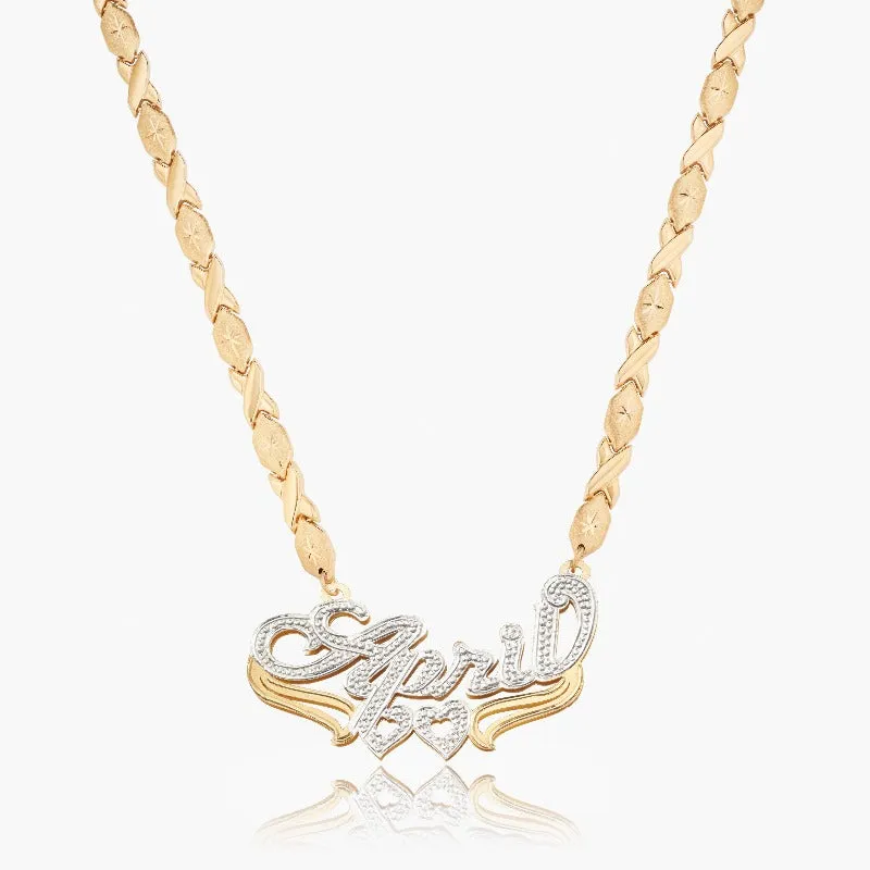 Crystal Covered Necklace With Engraved Name