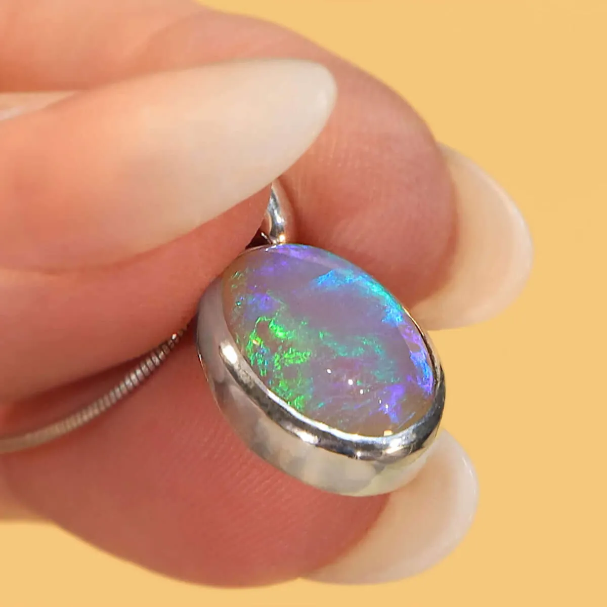 Crystal Opal & Sterling Silver Pendant