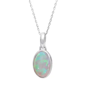 Crystal Opal & Sterling Silver Pendant