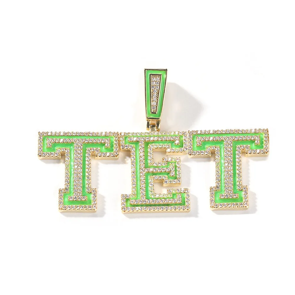 Custom Glow Effect Sport Font Letter Pendant