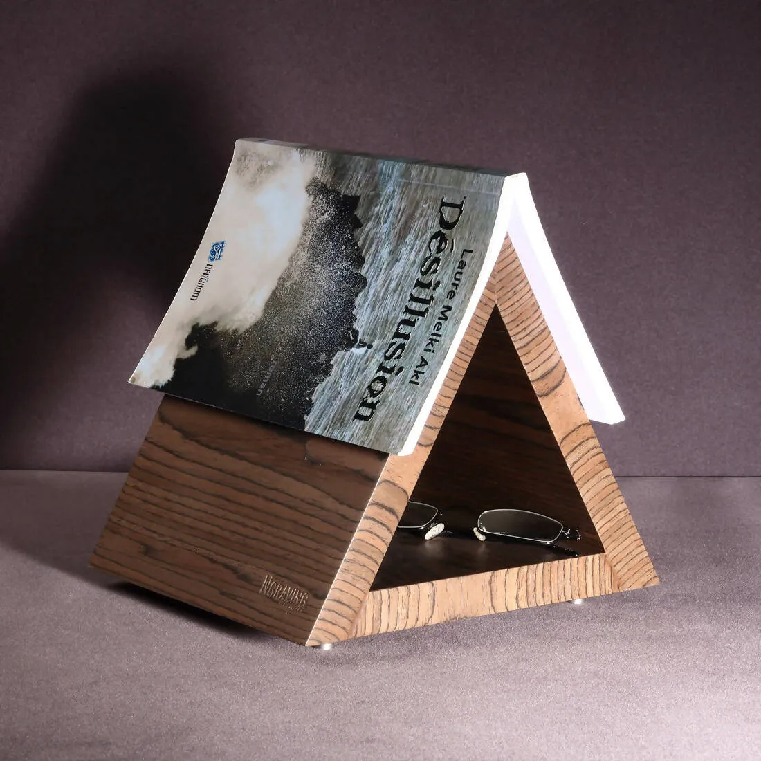 Custom-made book holder stand design.