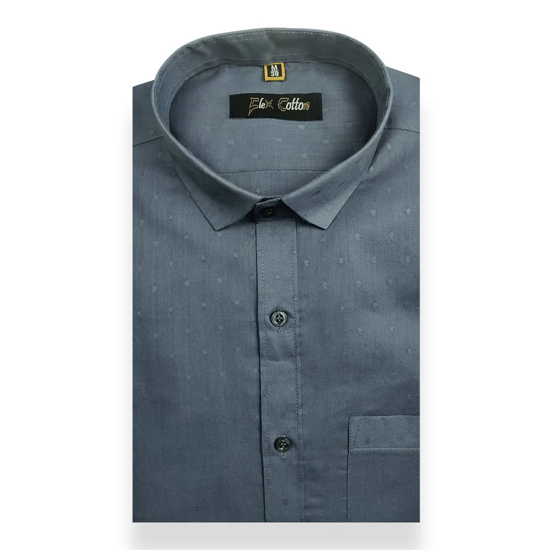 Dark Grey Color 100% Cotton Lawn Finish Shirt For Men