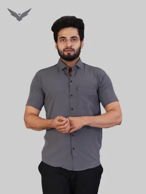 Dark Grey Expandable Short Sleeve Shirt