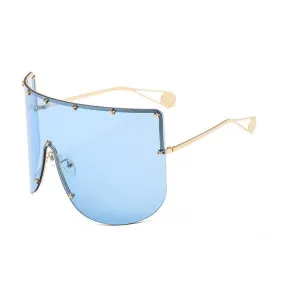 Elaiza Oversized Sunglasses - Gold Blue