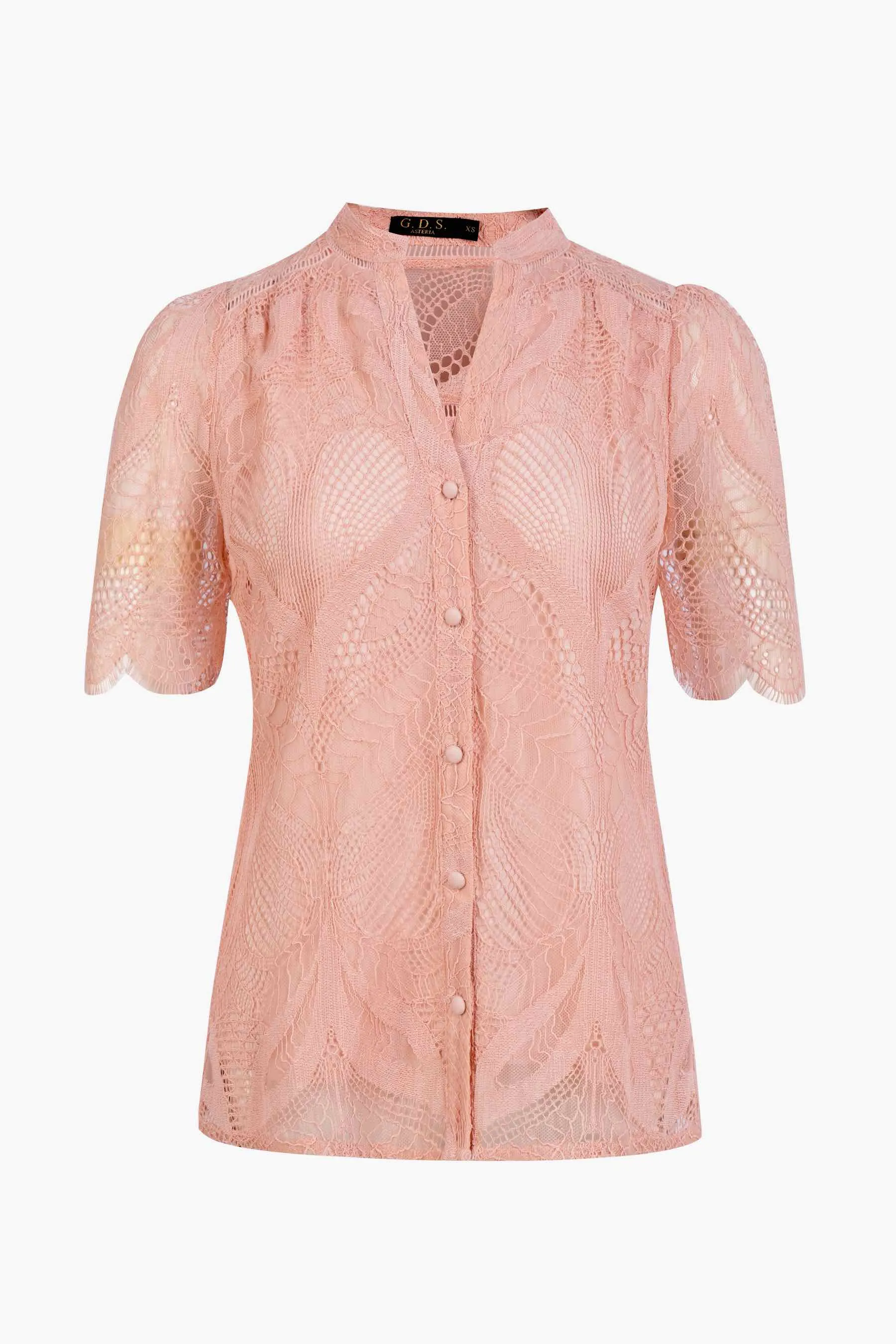 Ella lace Blouse - Salmon Pink