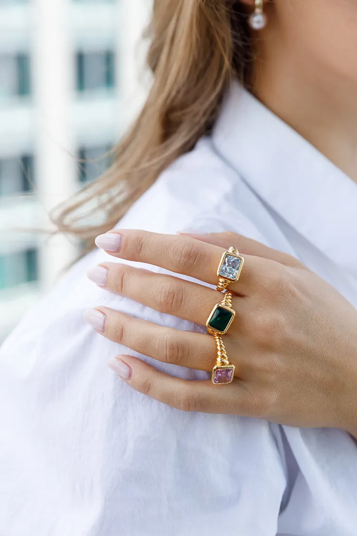 EMERALD CUT STATEMENT RING