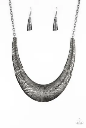 Feast or Famine Gunmetal Black Necklace - Paparazzi Accessories