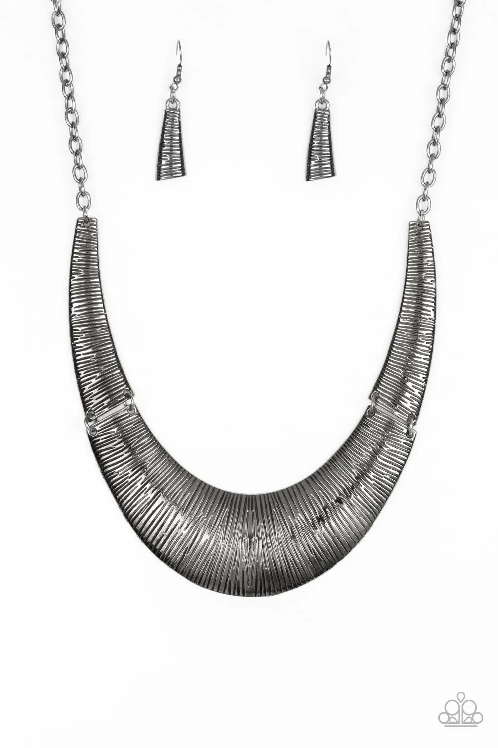 Feast or Famine Gunmetal Black Necklace - Paparazzi Accessories