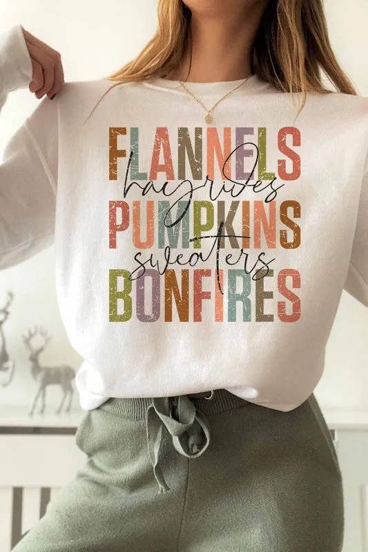 FLANNELS PUMPKINS BONFIRES SWEATSHIRT PLUS SIZE