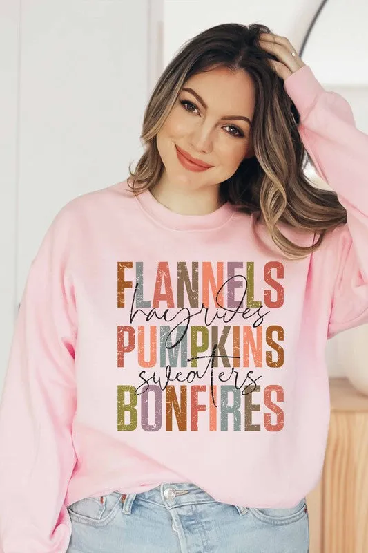 FLANNELS PUMPKINS BONFIRES SWEATSHIRT PLUS SIZE