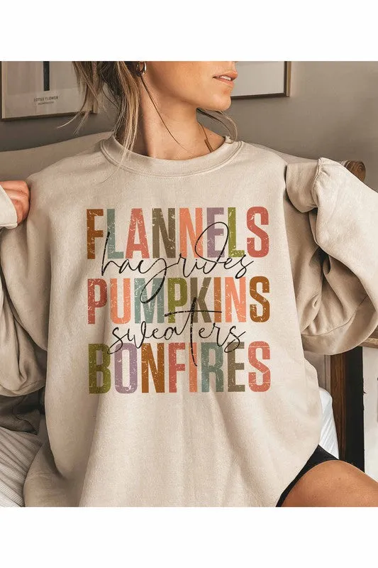 FLANNELS PUMPKINS BONFIRES SWEATSHIRT PLUS SIZE