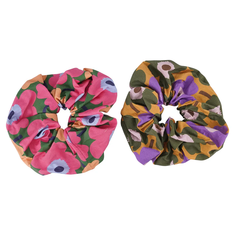 FLORAL COTTON SCRUNCHIES