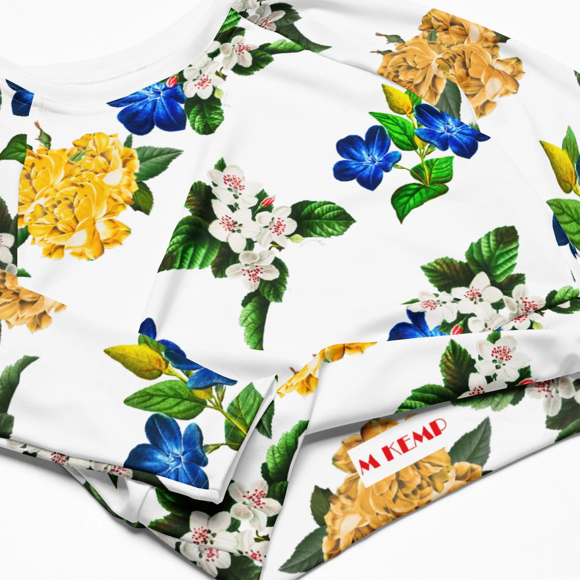 Floral Moments Recycled long-sleeve crop top