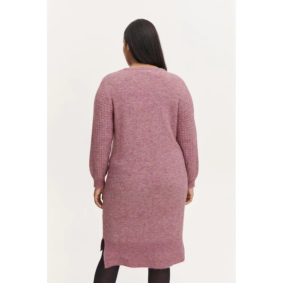 Fransa Plus Sandy Knitted Dress in Rose Melange