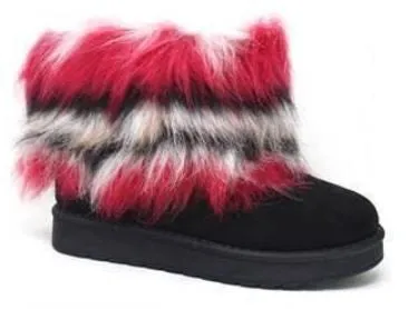 Girl's Black/Pink Booties