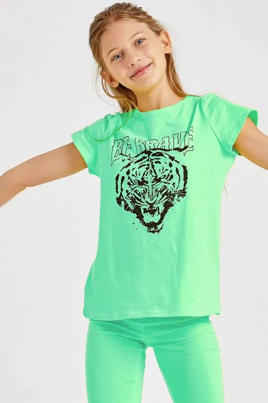 Girls Graphic Tee and Biker Short