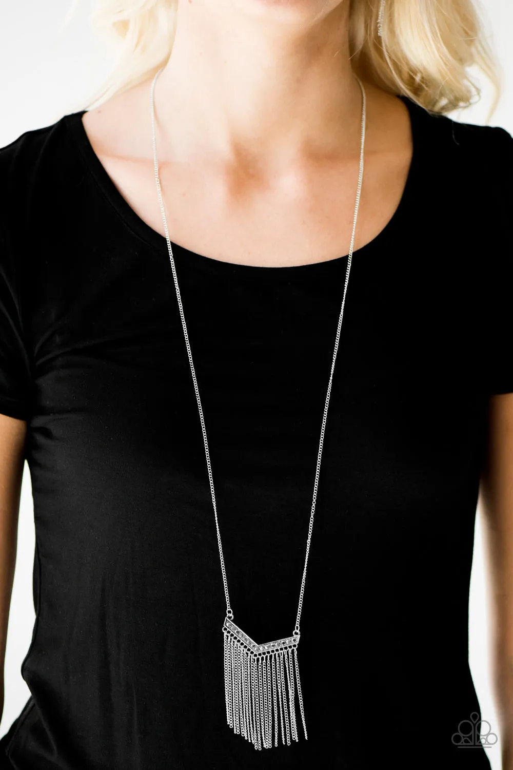 Gotta Have Fringe Silver Necklace Set