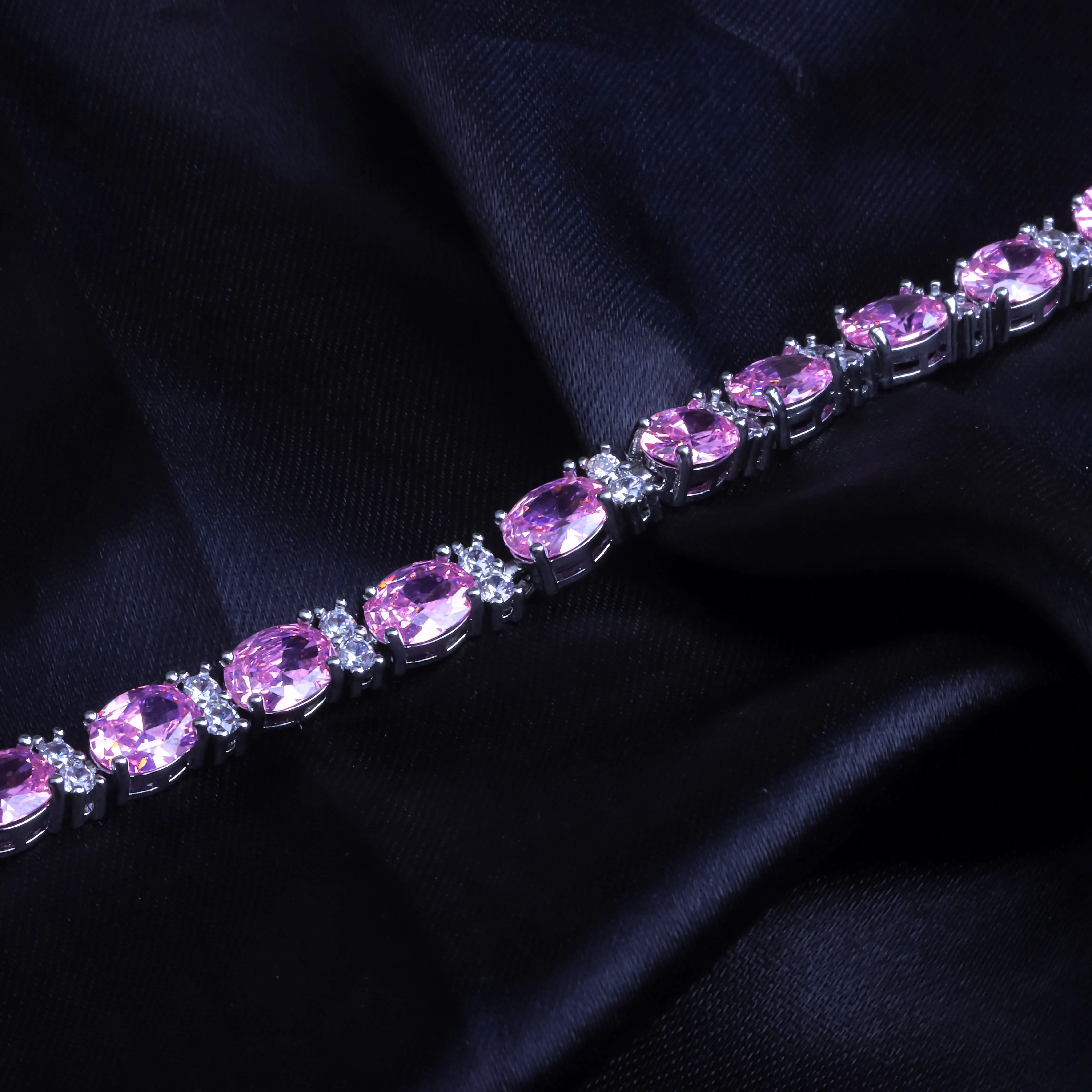 G.Silver Pink Stone Bracelet.