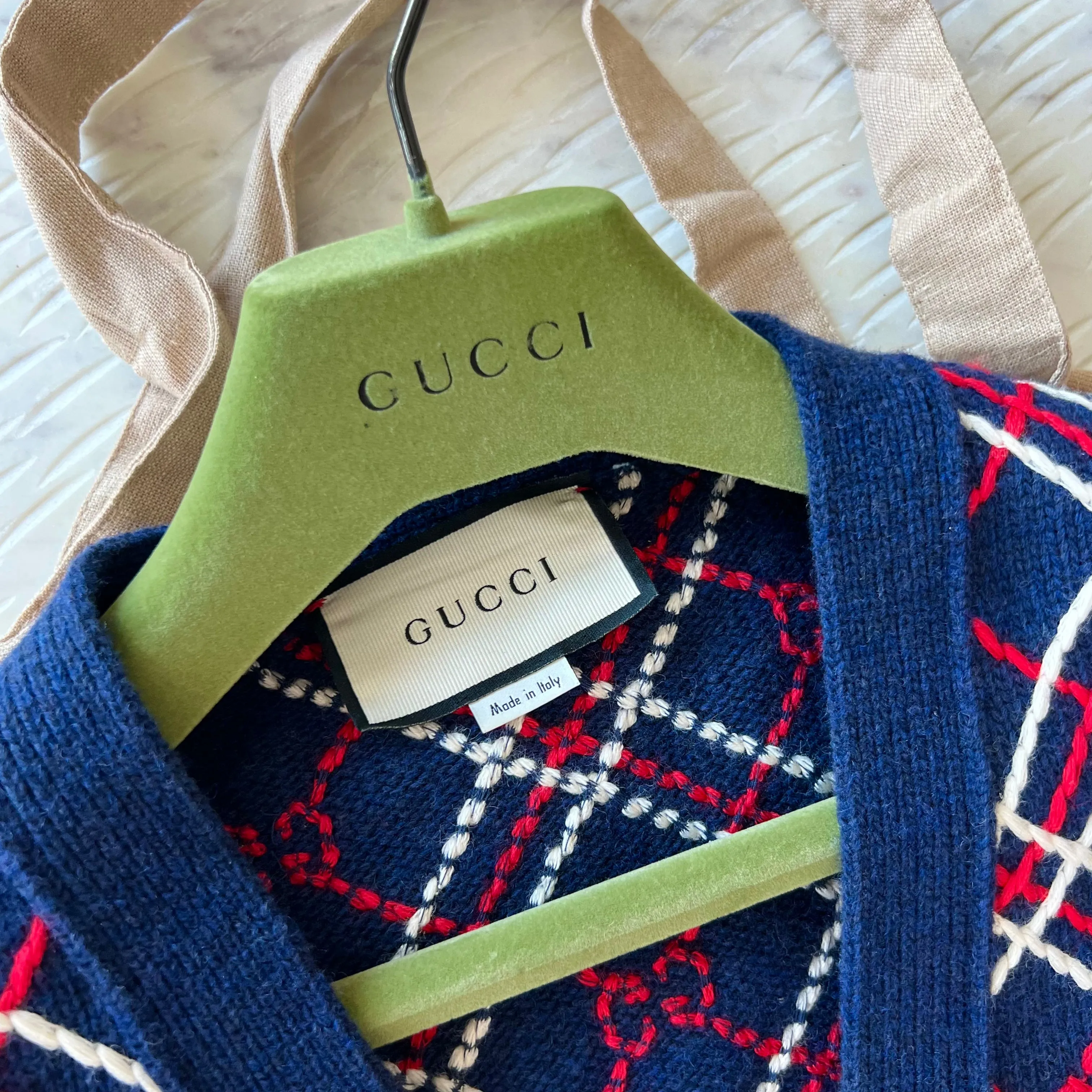 GUCCI Wool Oversized GG Cardigan