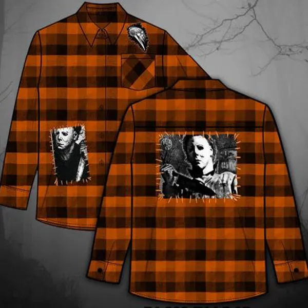 Halloween Flannel- Orange & Black