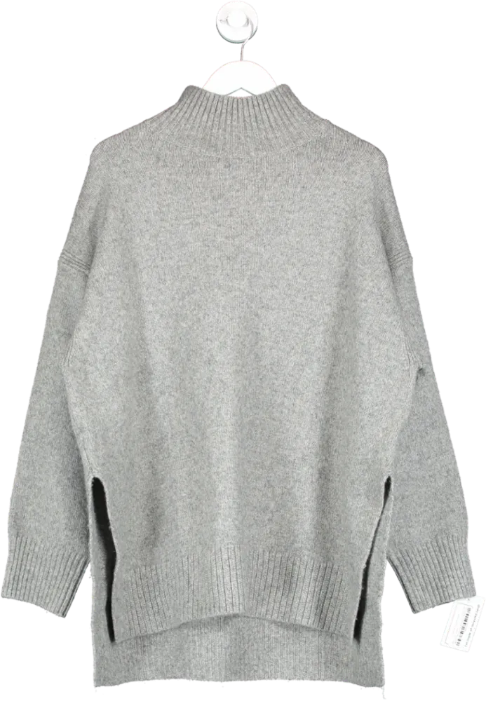 H&M Grey Oversized Polo Neck Jumper UK XL