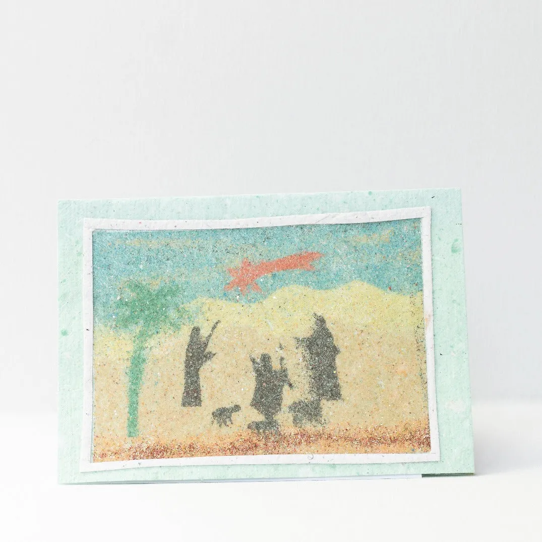 Handmade Christmas Cards from Bethlehem with Sand Art | Set of 4