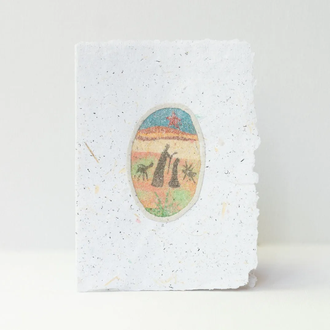 Handmade Christmas Cards from Bethlehem with Sand Art | Set of 4