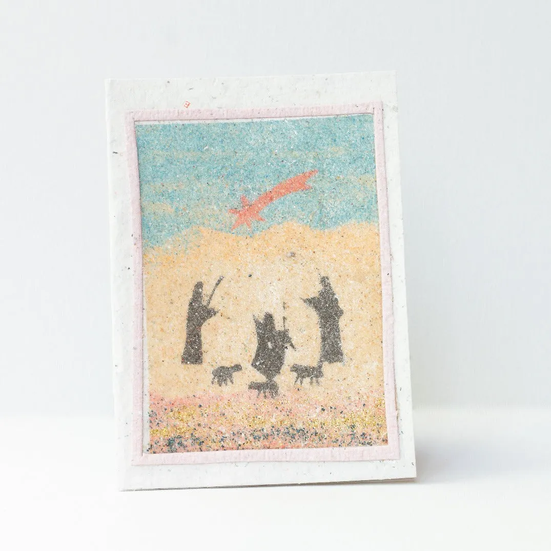 Handmade Christmas Cards from Bethlehem with Sand Art | Set of 4