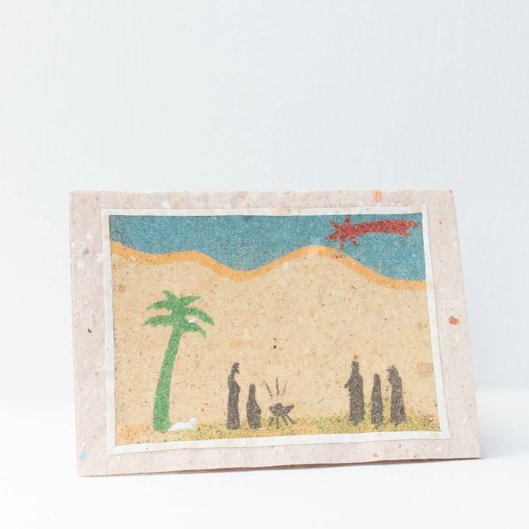 Handmade Christmas Cards from Bethlehem with Sand Art | Set of 4