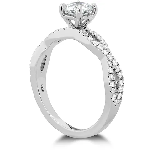 Hearts On Fire Destiny Twist Engagement Ring with Diamond Band