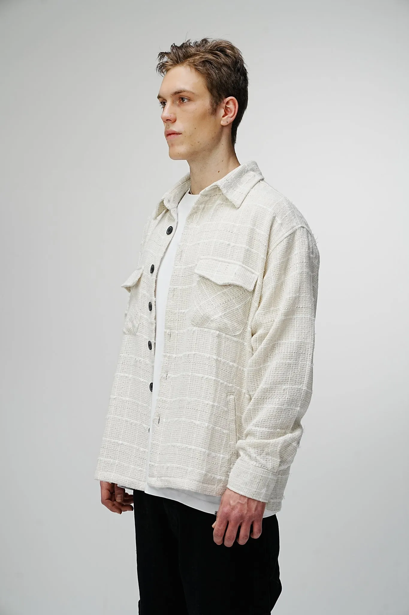 Heavy Flannel Oversized Shirt Timeless Cream