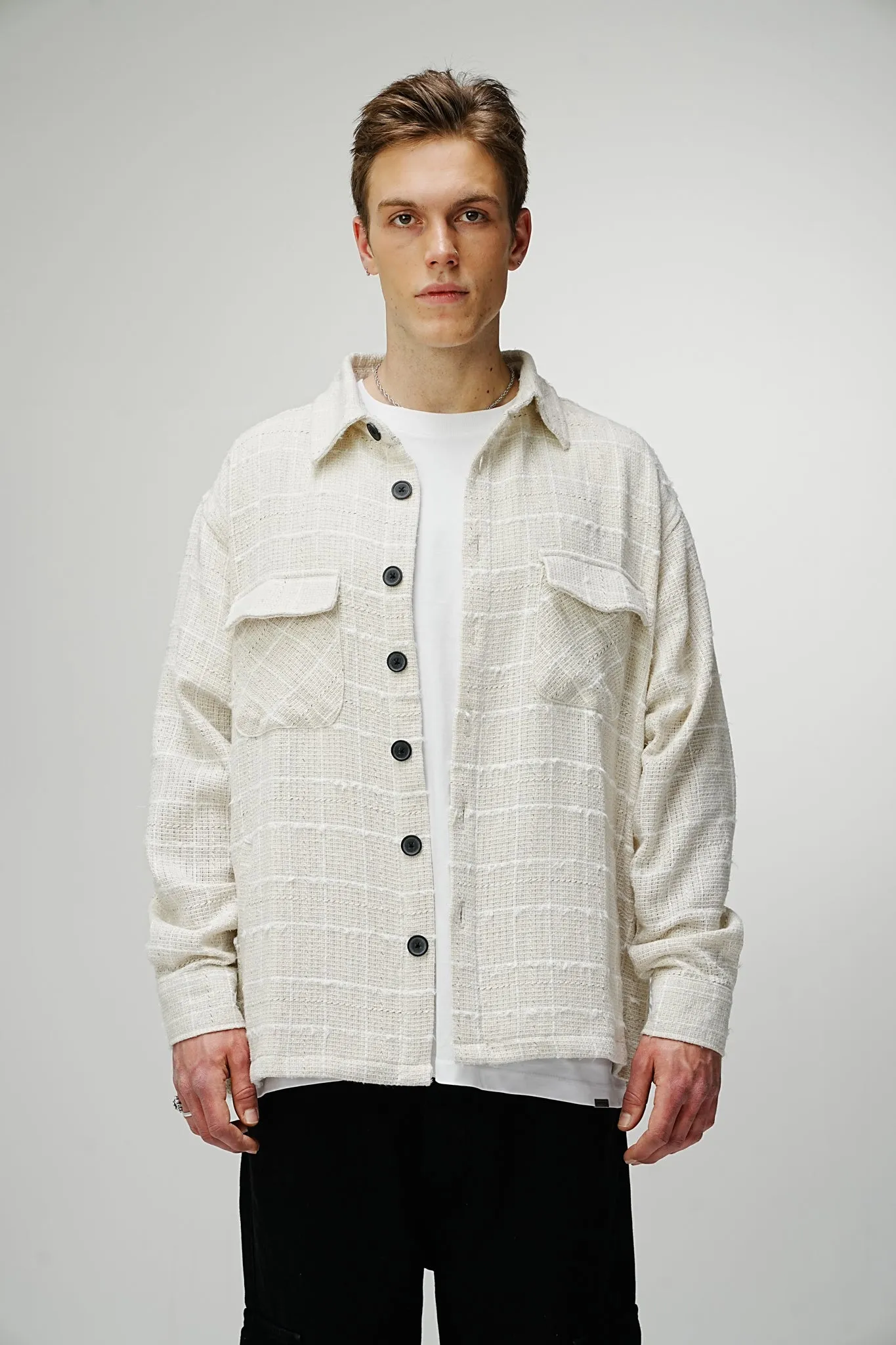 Heavy Flannel Oversized Shirt Timeless Cream