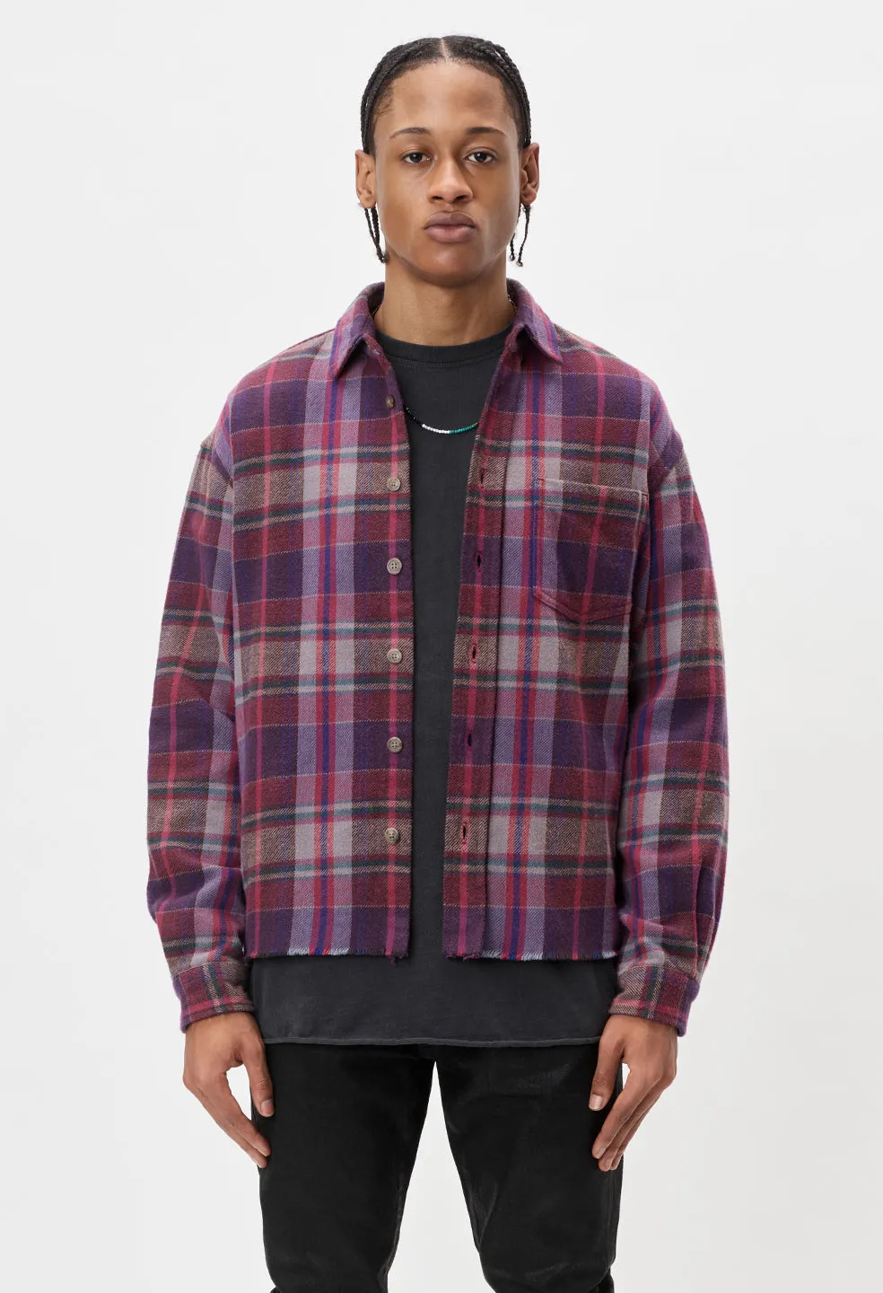 Hemi Oversized Shirt / Elderberry Check