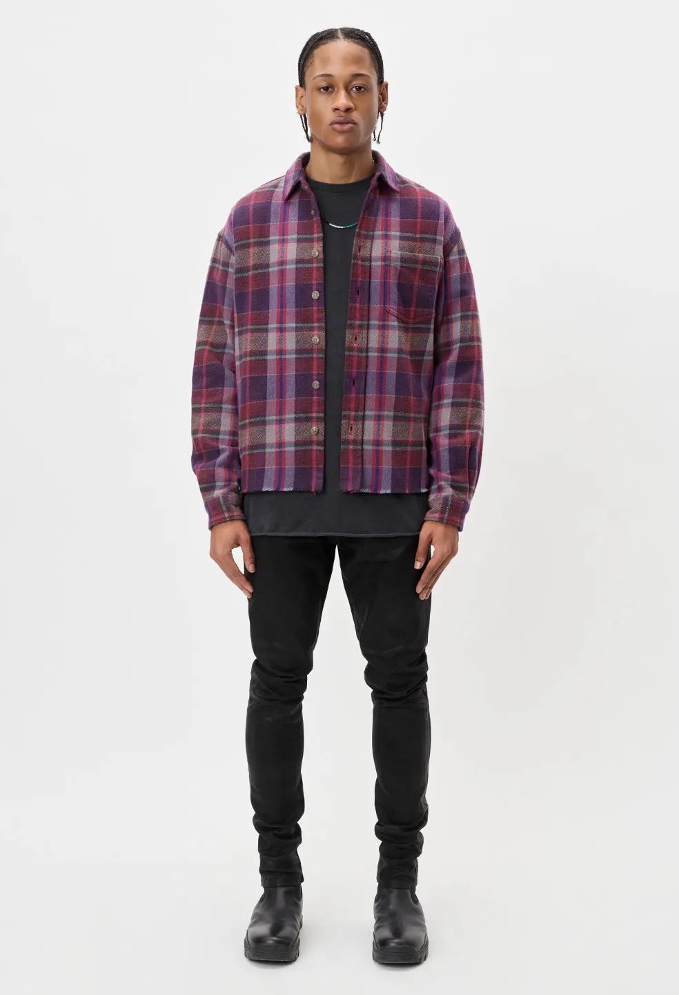 Hemi Oversized Shirt / Elderberry Check