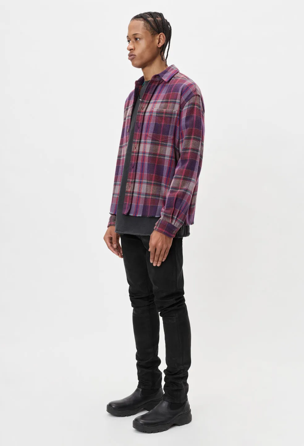 Hemi Oversized Shirt / Elderberry Check