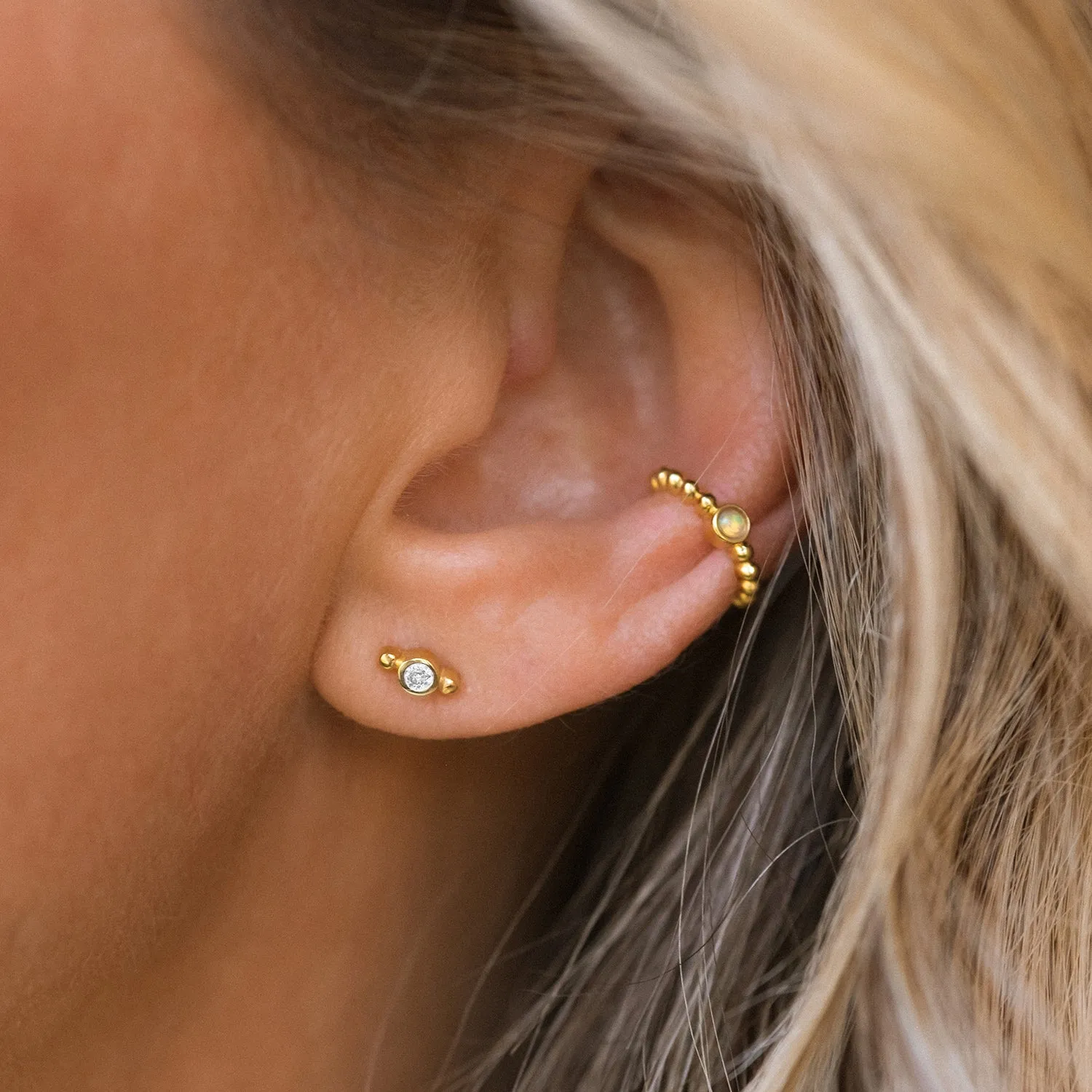 Isla Studs | 14k Gold & Diamond