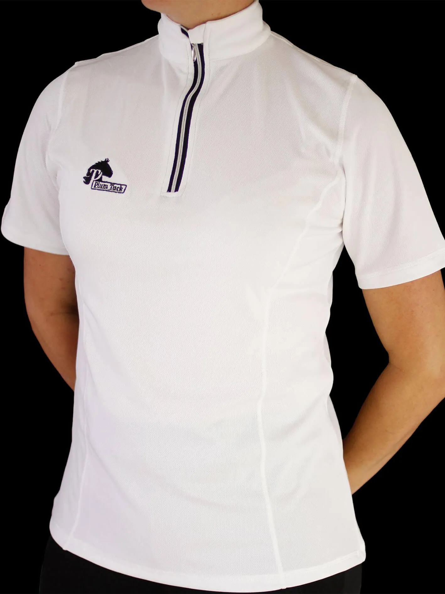 Ladies Cool Summer riding tops in white- Short sleeve