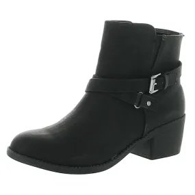 LifeStride Womens Ionic Faux Leather Block Heel Ankle Boots