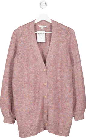 LK Bennett Pink flecked Cotton Blend Long Cardigan UK S