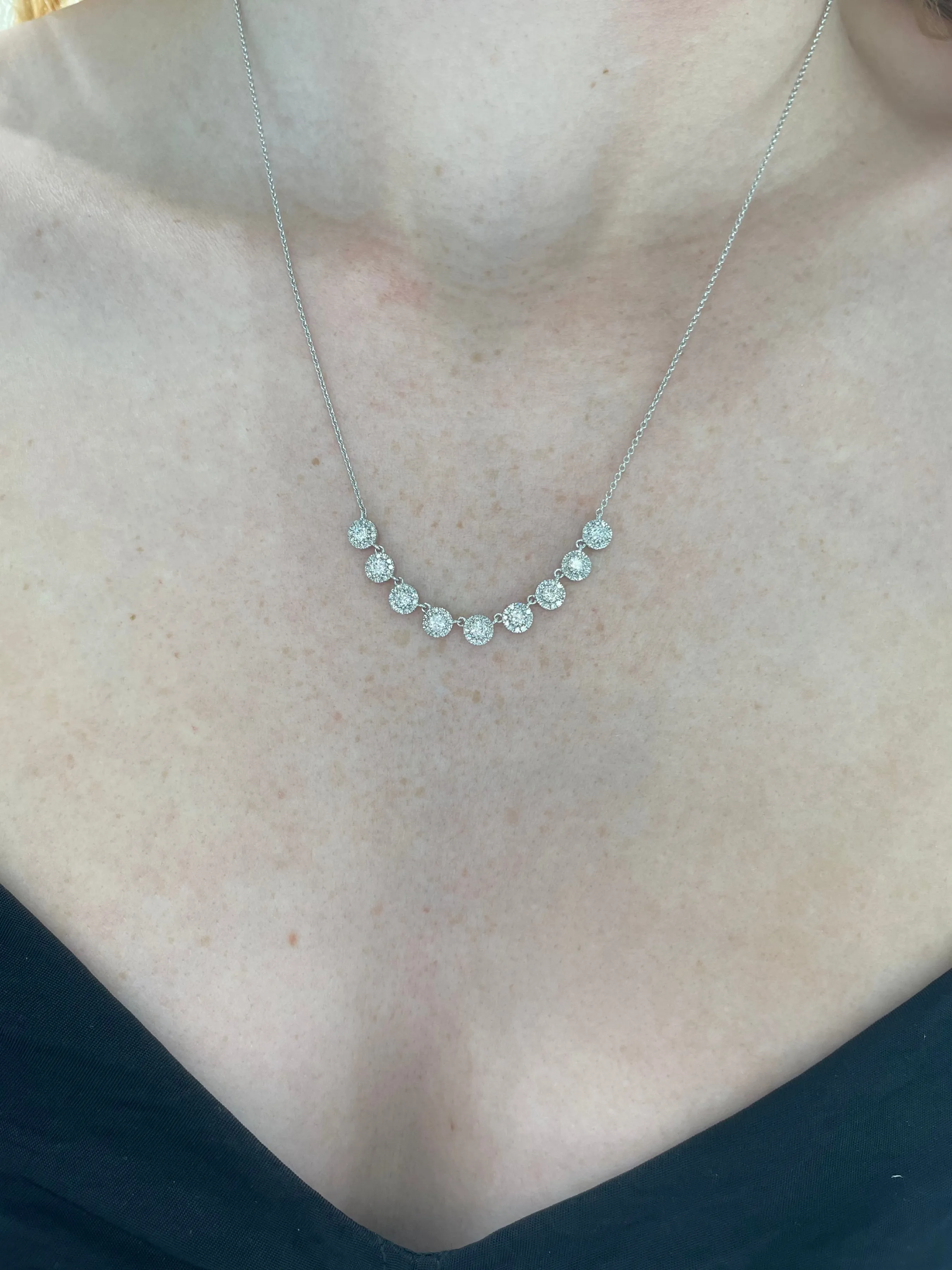 Martini Cup Halo Diamond Necklace