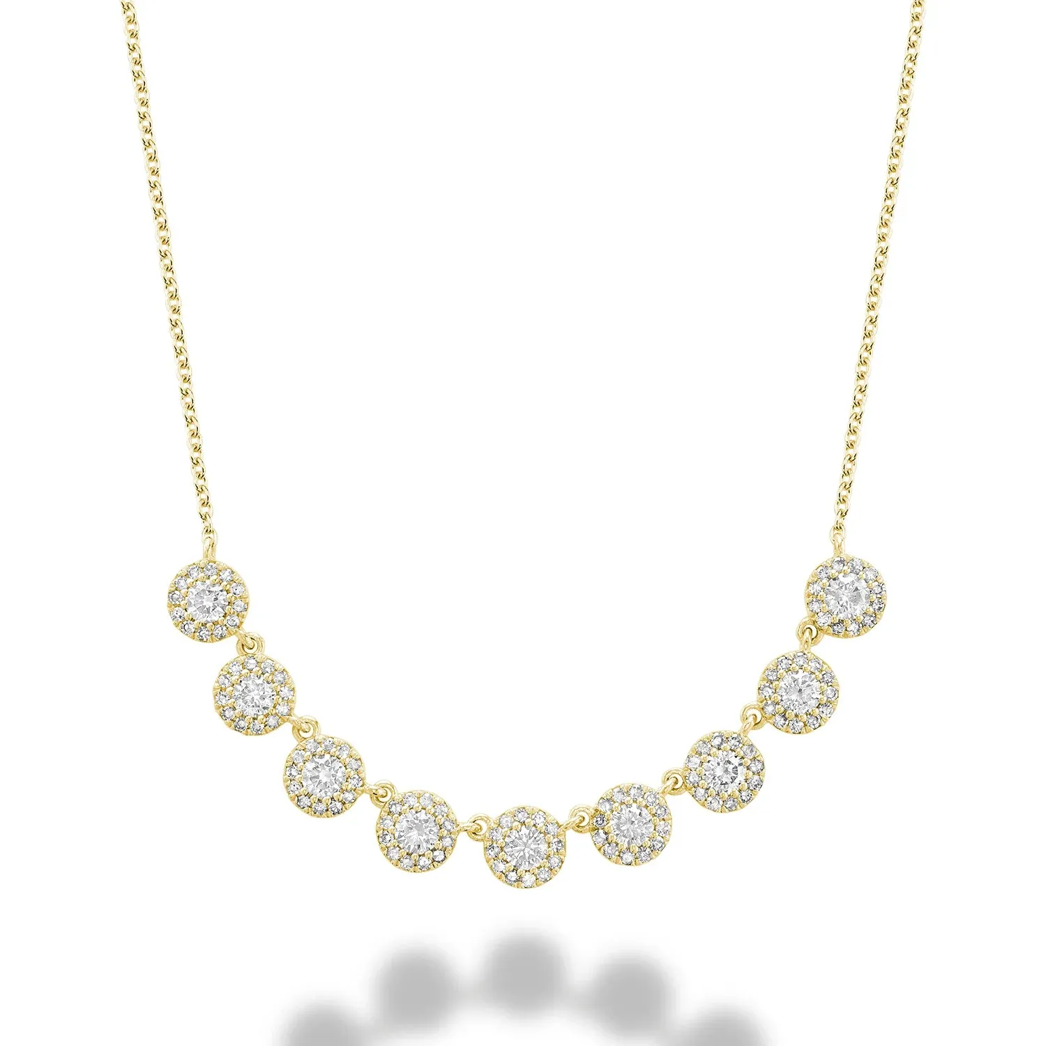 Martini Cup Halo Diamond Necklace