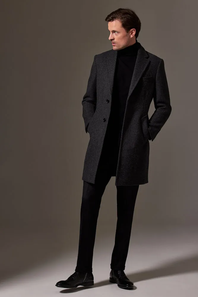 Maxwell Coat - Charcoal English Wool