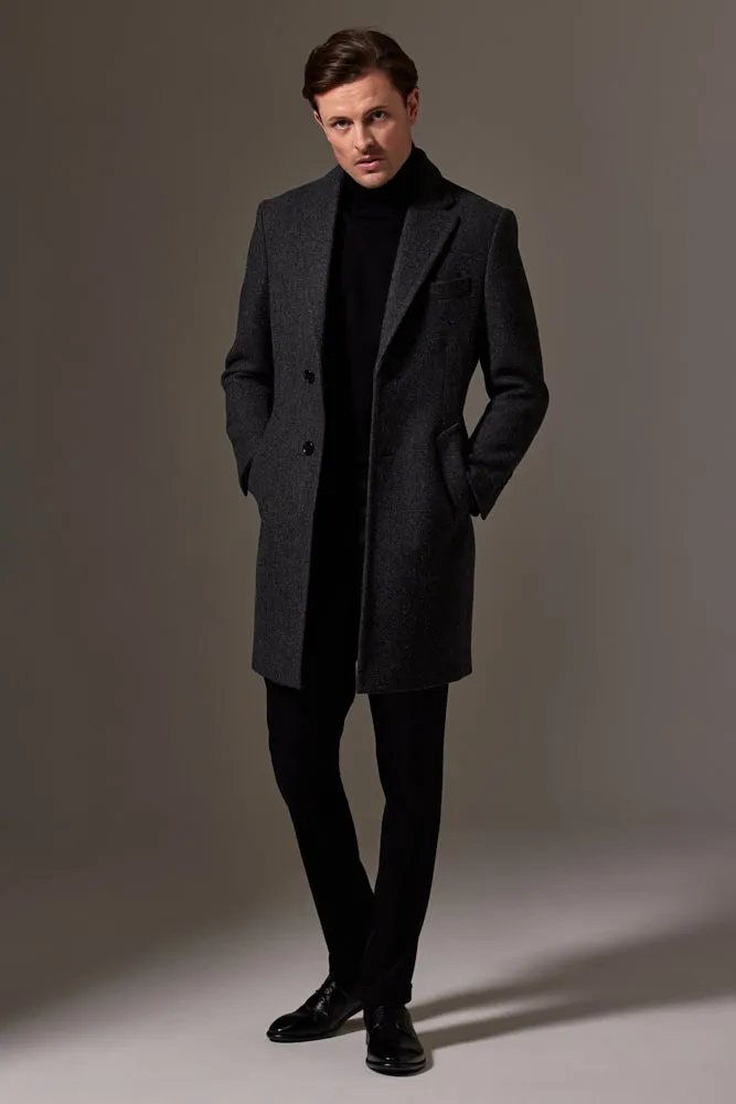 Maxwell Coat - Charcoal English Wool