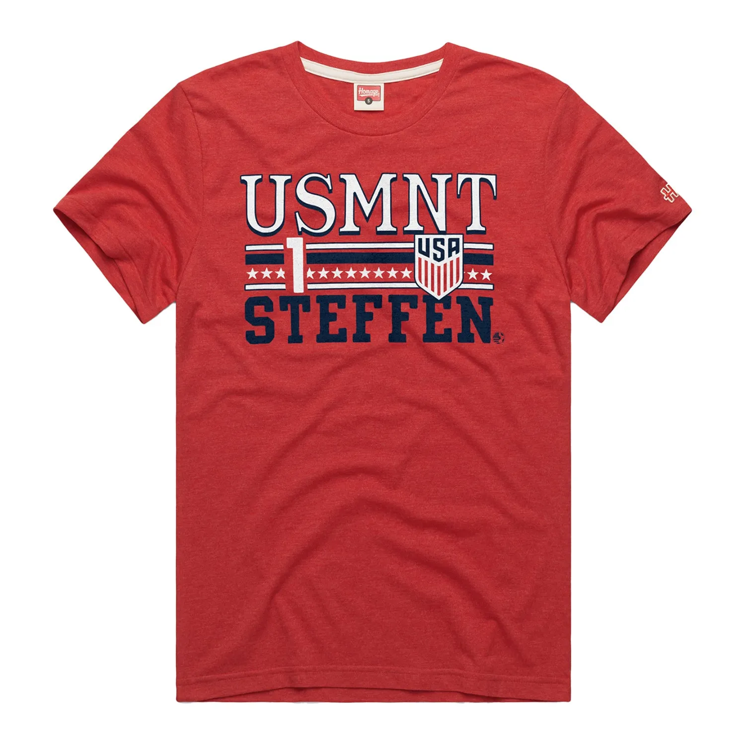 Men's Homage USMNT Steffen 1 Red Tee