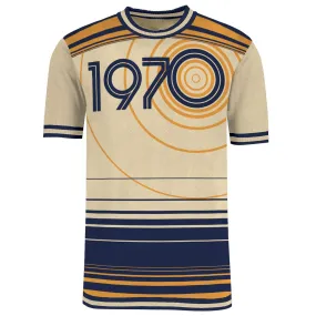 Men's retro striped design 1970 knit T-shirt