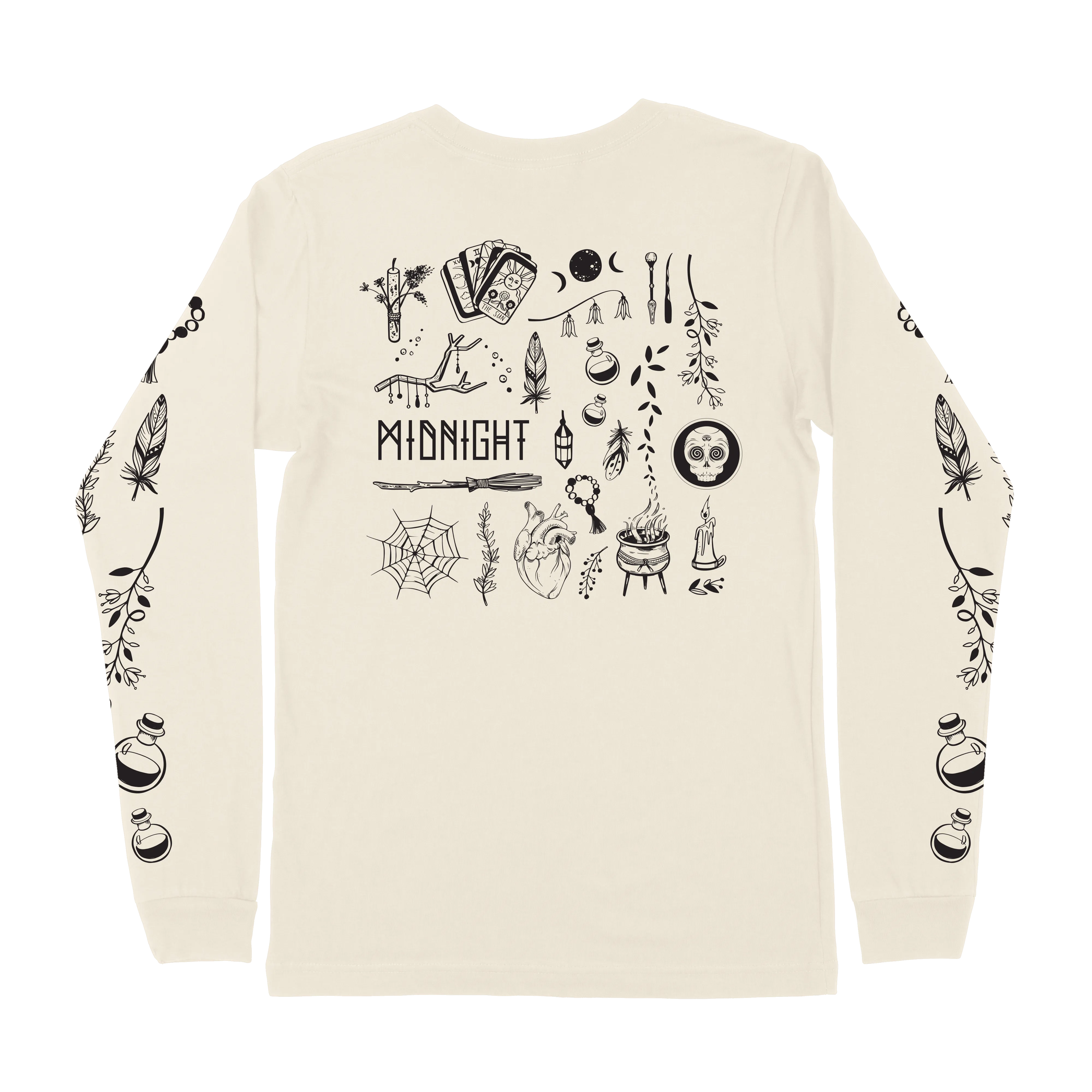 Midnight Skateboarding - Witchcraft Long Sleeve Tee - Bone