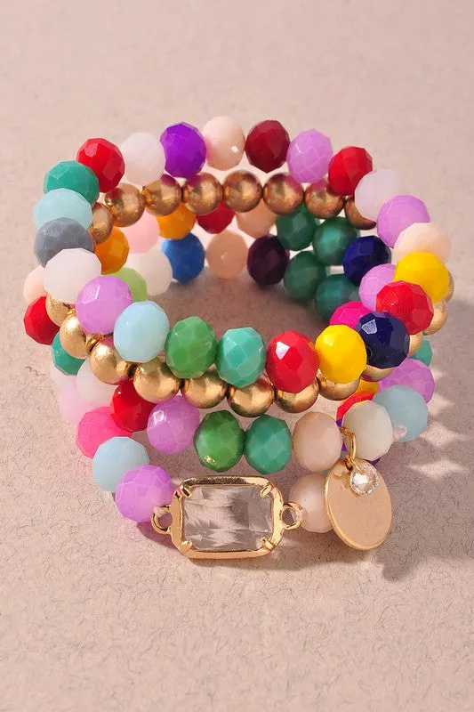 Multi Crystal Beaded Bracelet