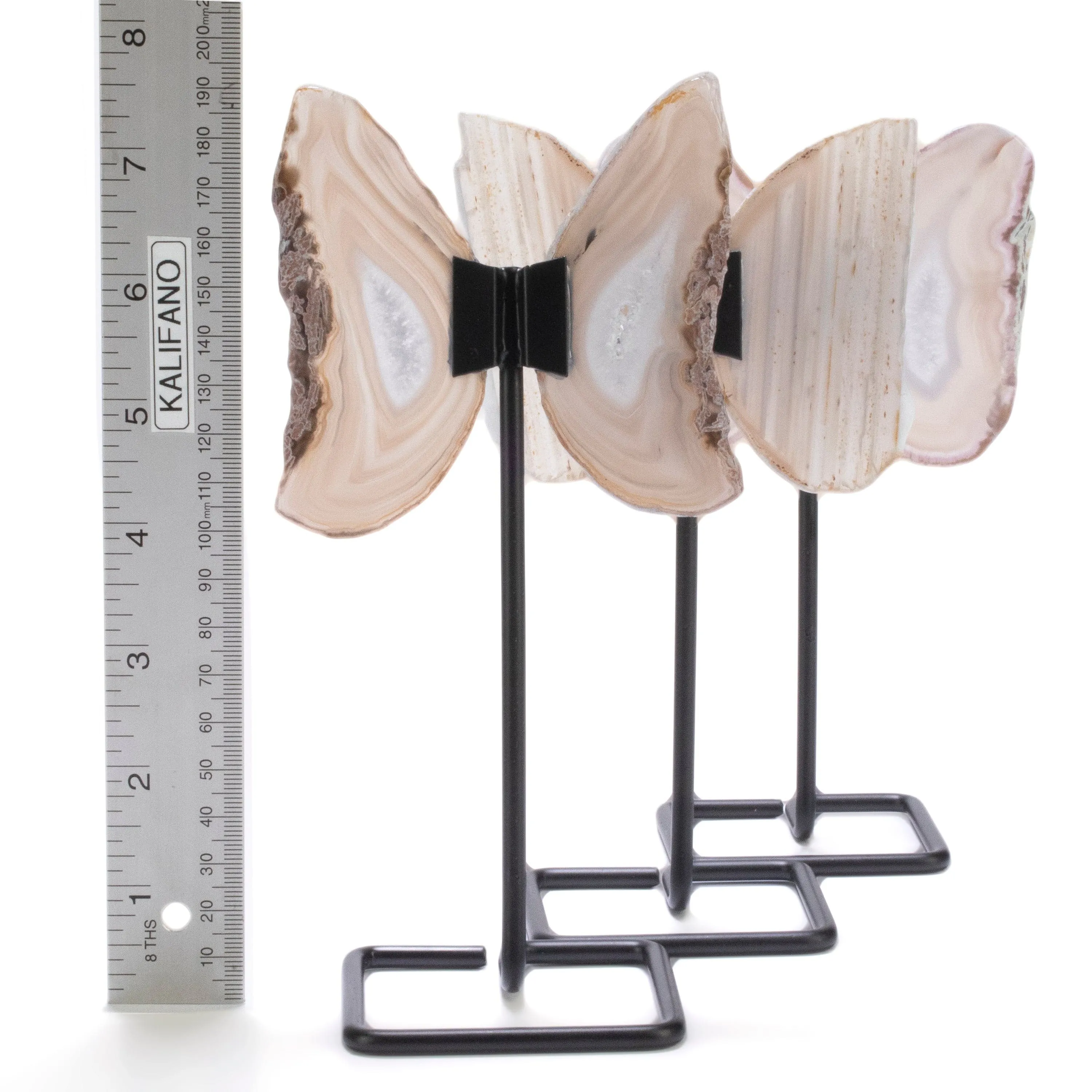 Natural Agate Wings on Custom Stand