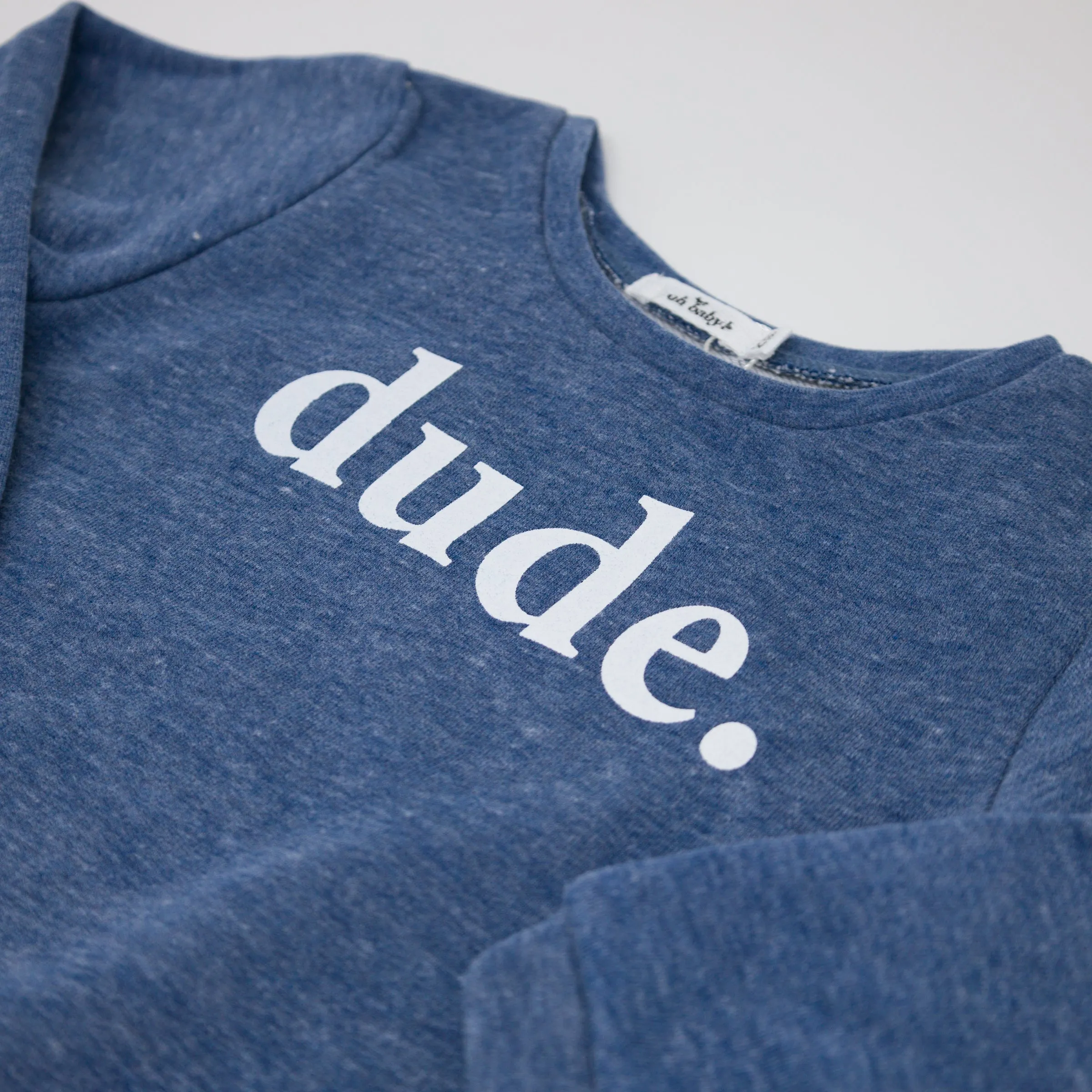 oh baby! Cotton Boxy Sweatshirt - dude print - Denim