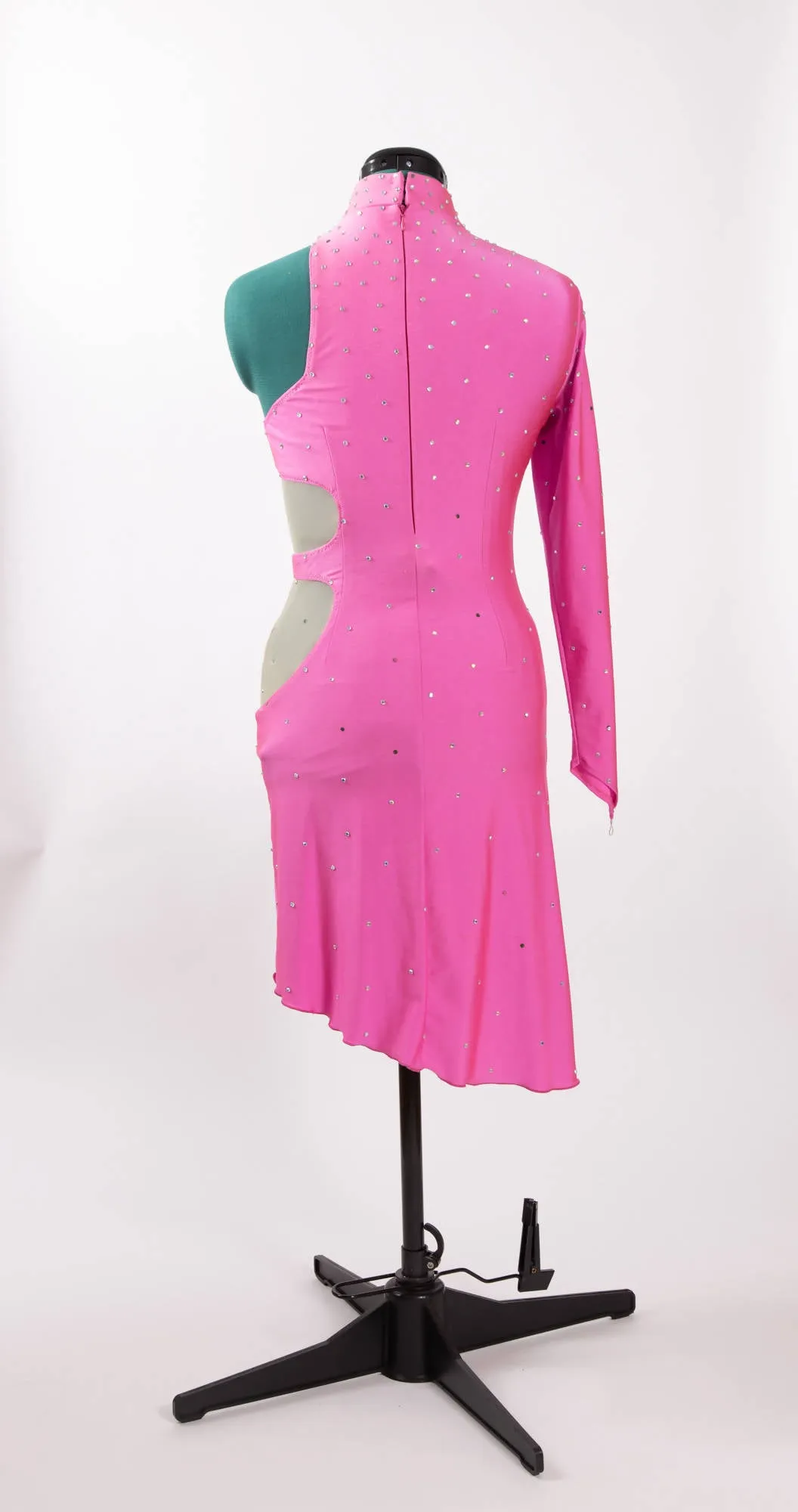 One Sleeve Pink Latin Dress